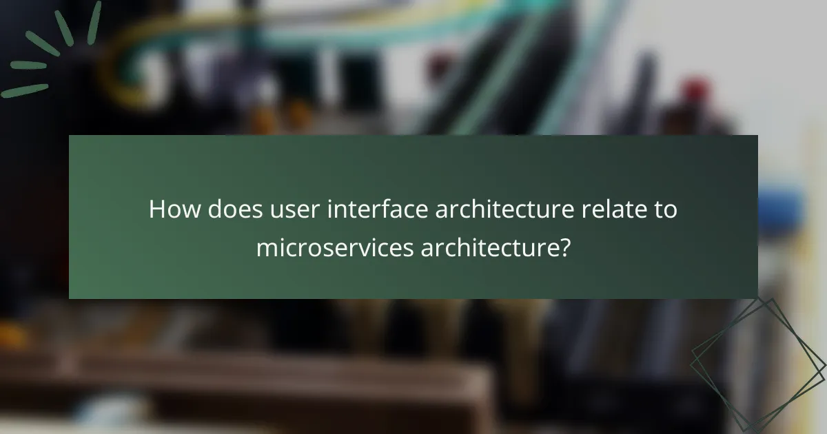 How does user interface architecture relate to microservices architecture?