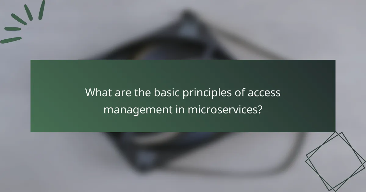What are the basic principles of access management in microservices?